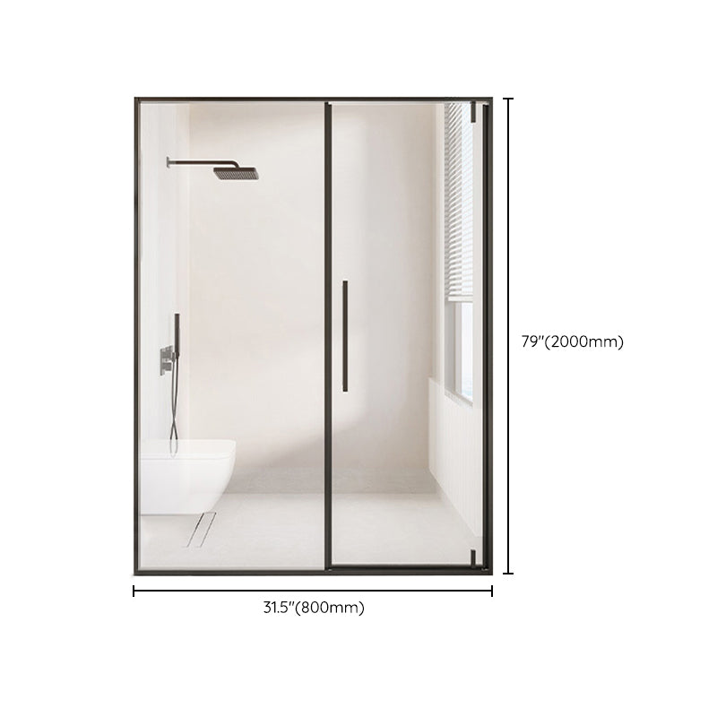 Single Sliding Semi Frameless Shower Door, Tempered Glass Shower Screen
