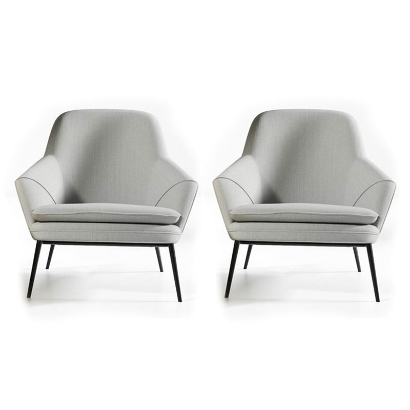 Mid-century Faux Leather ArmChair Fixed Back Flared Arms Chair