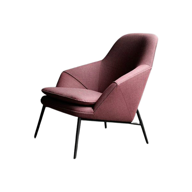 Mid-century Faux Leather ArmChair Fixed Back Flared Arms Chair