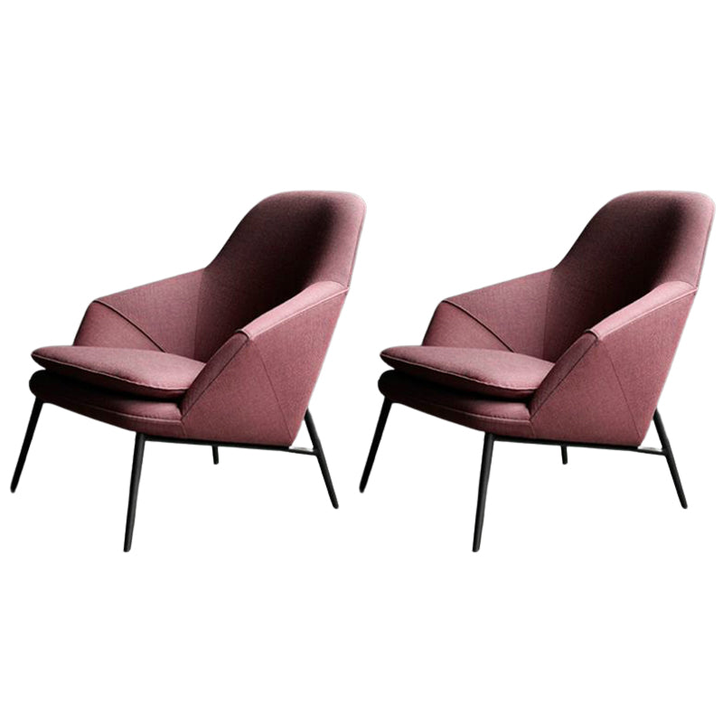 Mid-century Faux Leather ArmChair Fixed Back Flared Arms Chair