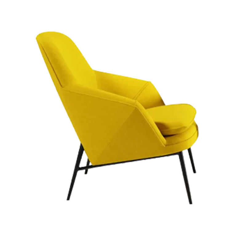 Mid-century Faux Leather ArmChair Fixed Back Flared Arms Chair