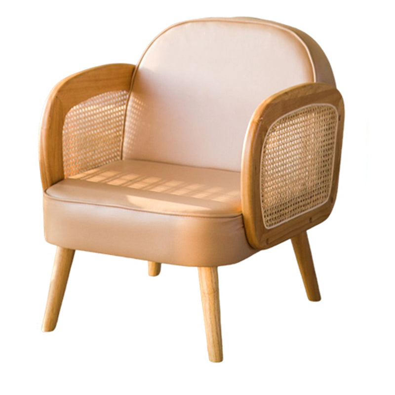 Industrial Upholstered Accent Armchair 4 Legs Wood Frame Armchair