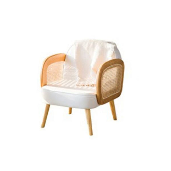 Industrial Upholstered Accent Armchair 4 Legs Wood Frame Armchair