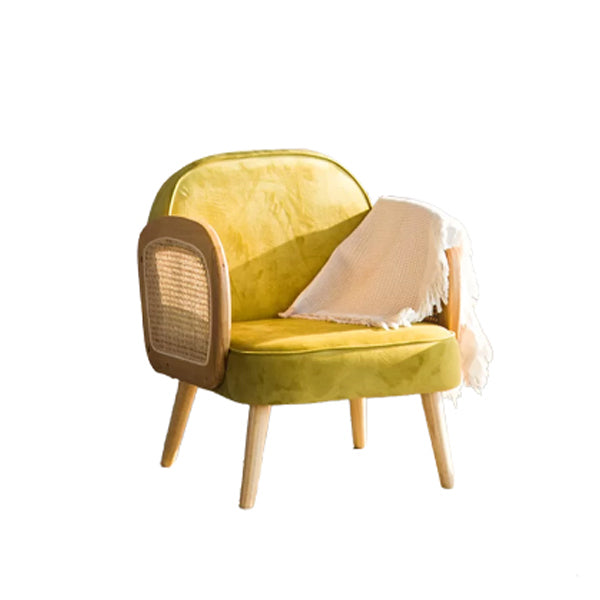 Industrial Upholstered Accent Armchair 4 Legs Wood Frame Armchair