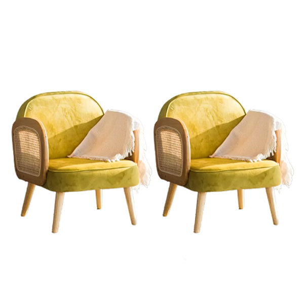 Industrial Upholstered Accent Armchair 4 Legs Wood Frame Armchair