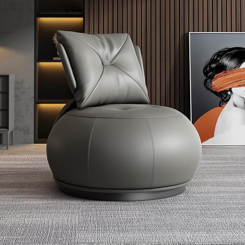 Modern Pillow Back Armless Leather Living Room Parsons Chair
