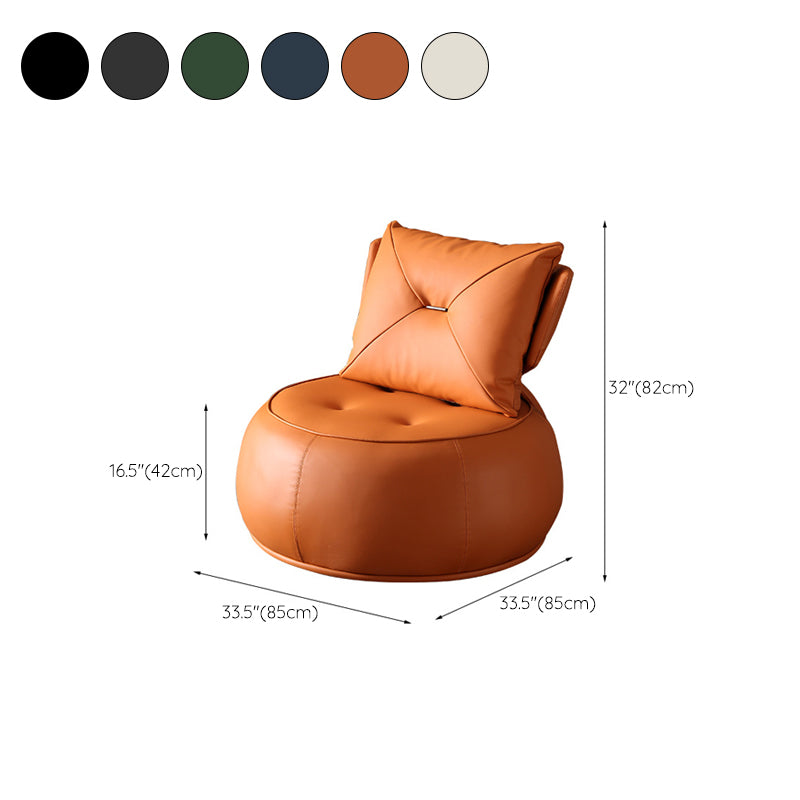 Modern Pillow Back Armless Leather Living Room Parsons Chair