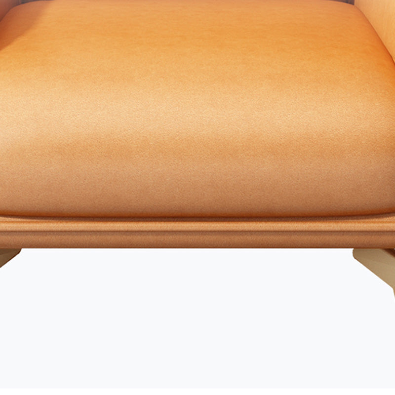 Glam Armchair Fixed Back Flared Arms Basic Four Legs Gold Base Accent Chair