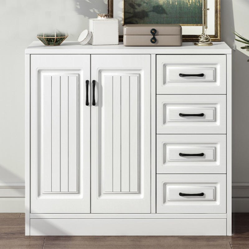 White Standard Cabinet Solid Wood Storage Cabinet with Drawer