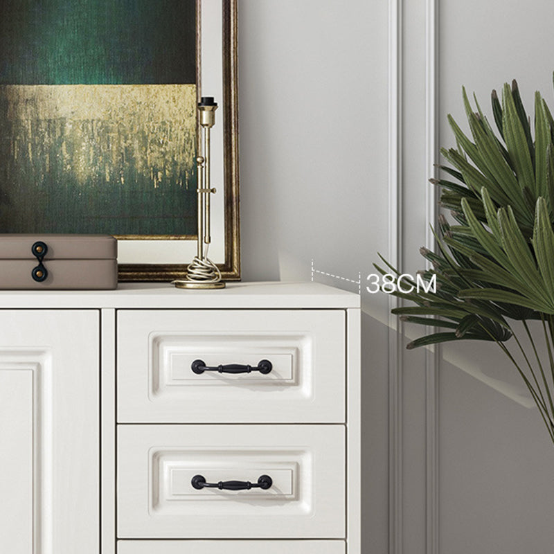 White Standard Cabinet Solid Wood Storage Cabinet with Drawer