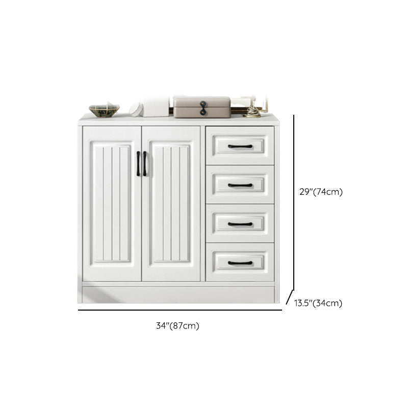 White Standard Cabinet Solid Wood Storage Cabinet with Drawer