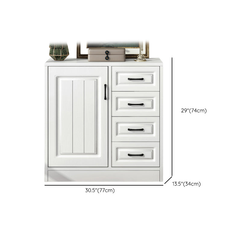 White Standard Cabinet Solid Wood Storage Cabinet with Drawer