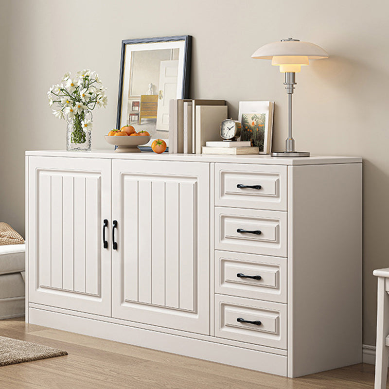 Modern White Rectangle Accent Cabinet Solid Wood Storage Cabinet