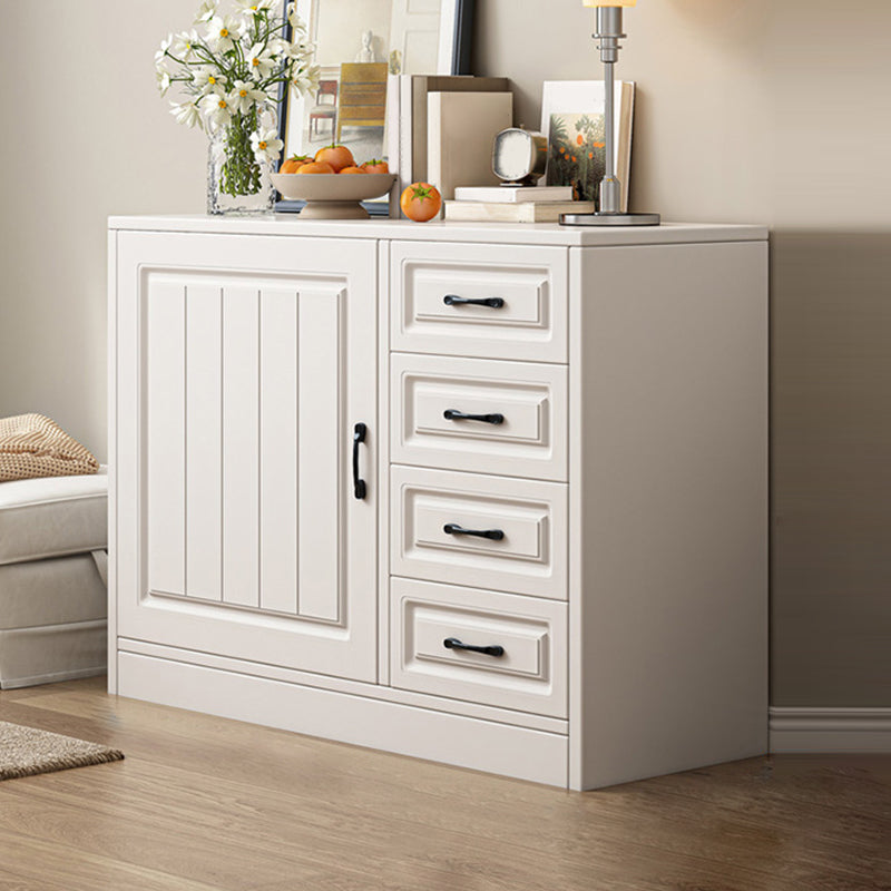 Modern White Rectangle Accent Cabinet Solid Wood Storage Cabinet