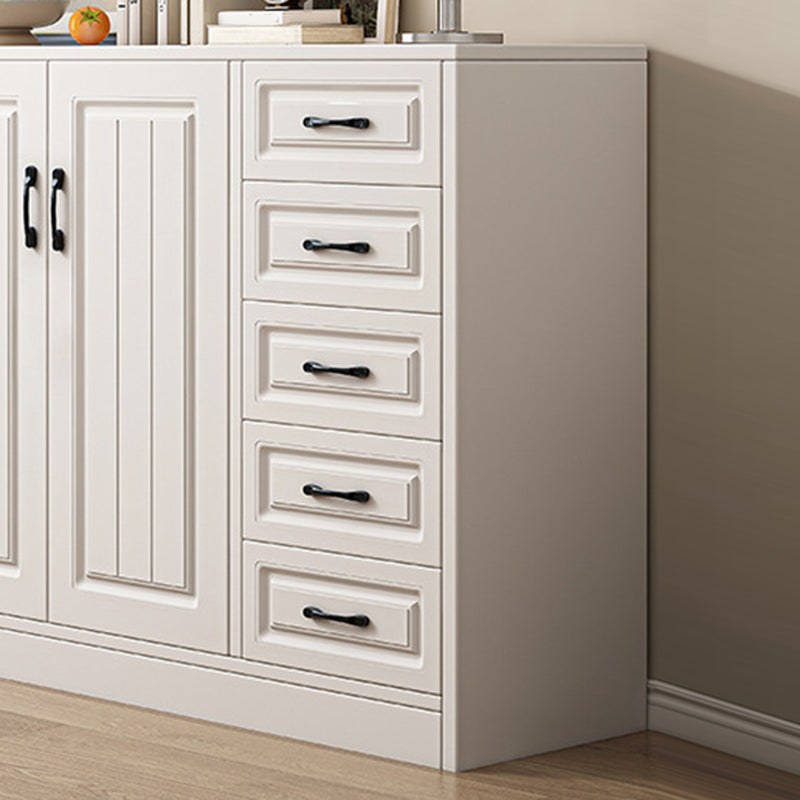 Modern White Rectangle Accent Cabinet Solid Wood Storage Cabinet