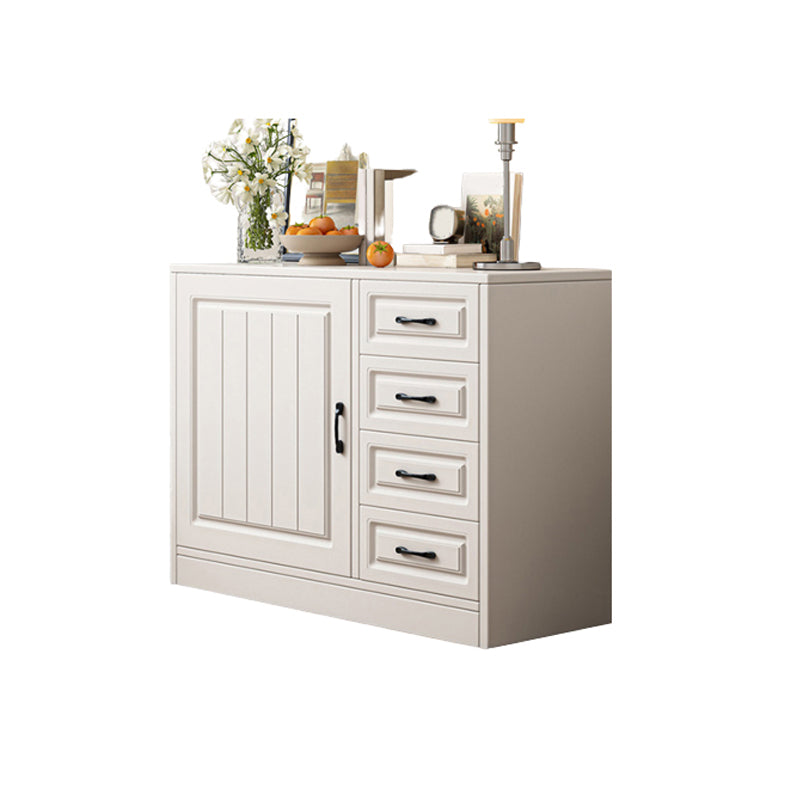 Modern White Rectangle Accent Cabinet Solid Wood Storage Cabinet