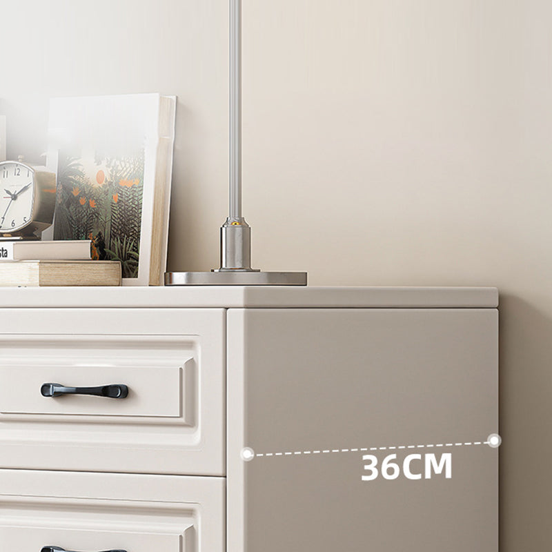 Modern White Rectangle Accent Cabinet Solid Wood Storage Cabinet