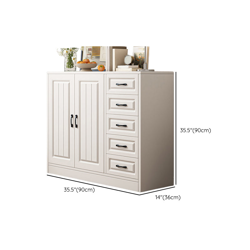 Modern White Rectangle Accent Cabinet Solid Wood Storage Cabinet