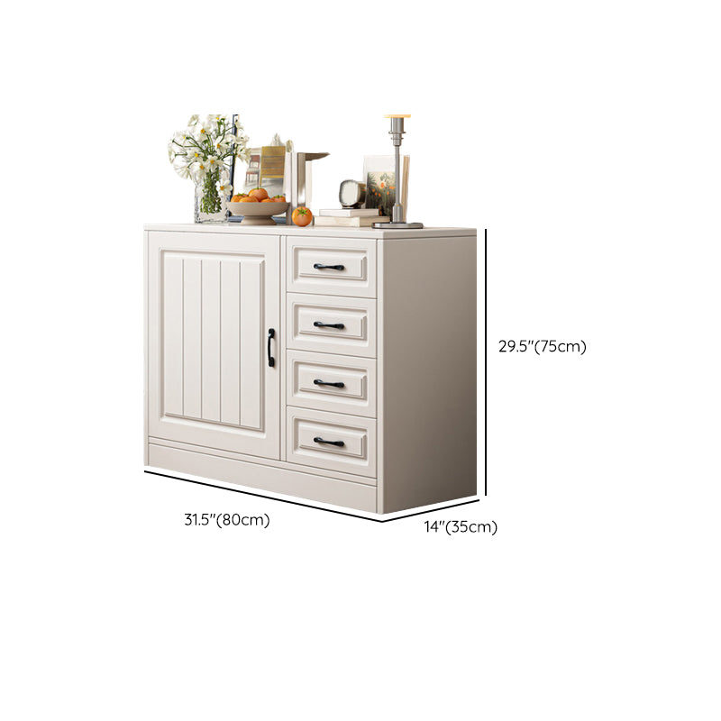 Modern White Rectangle Accent Cabinet Solid Wood Storage Cabinet