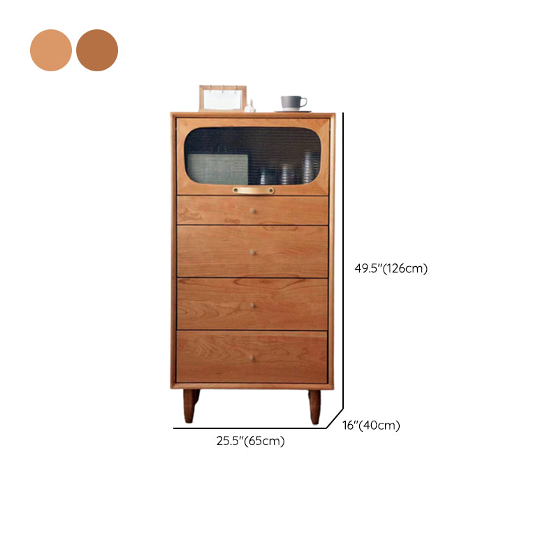 Industrial Rectangle Accent Cabinet Solid Wood Storage Cabinet