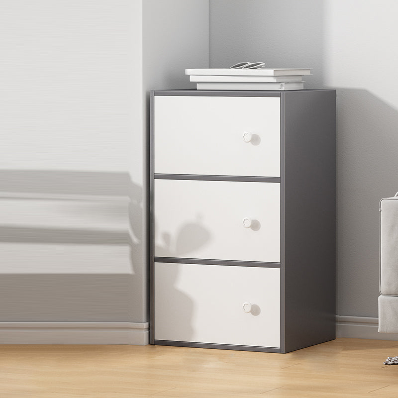 Contemporary Rectangle Storage Cabinet with Wooden Knobs Doors