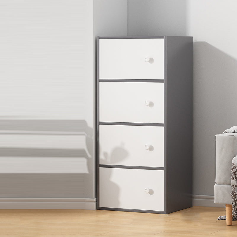Contemporary Rectangle Storage Cabinet with Wooden Knobs Doors