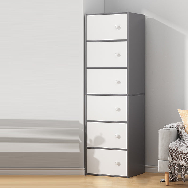 Contemporary Rectangle Storage Cabinet with Wooden Knobs Doors