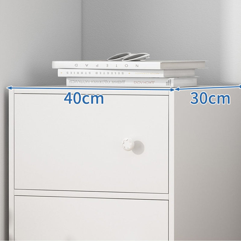 Contemporary Rectangle Storage Cabinet with Wooden Knobs Doors
