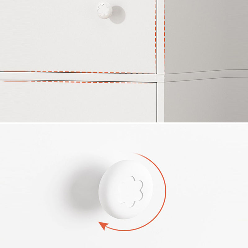 Contemporary Rectangle Storage Cabinet with Wooden Knobs Doors