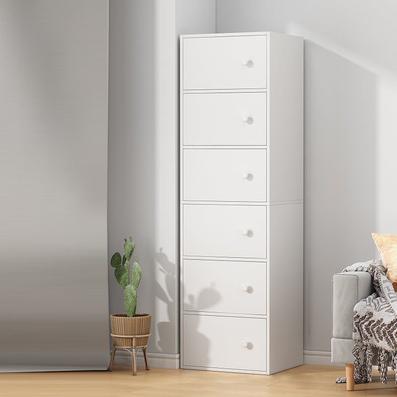 Contemporary Rectangle Storage Cabinet with Wooden Knobs Doors