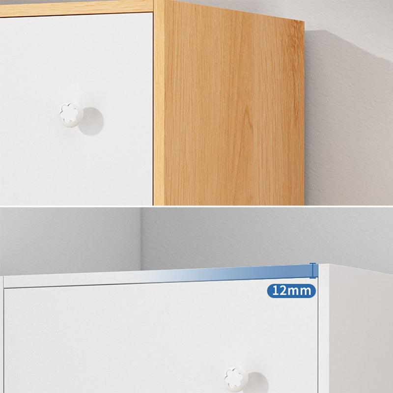 Contemporary Rectangle Storage Cabinet with Wooden Knobs Doors