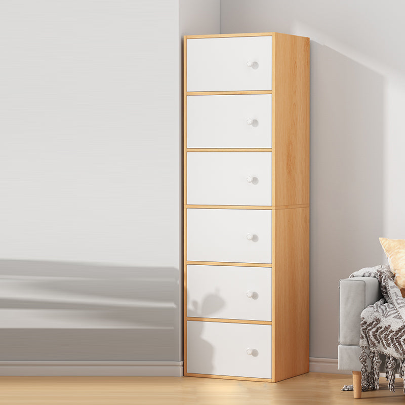 Contemporary Rectangle Storage Cabinet with Wooden Knobs Doors