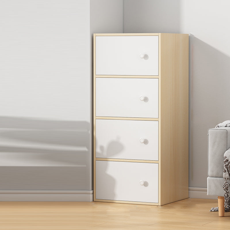 Contemporary Rectangle Storage Cabinet with Wooden Knobs Doors