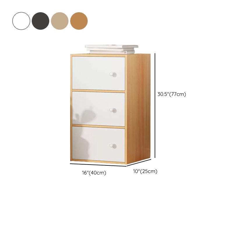 Contemporary Rectangle Storage Cabinet with Wooden Knobs Doors