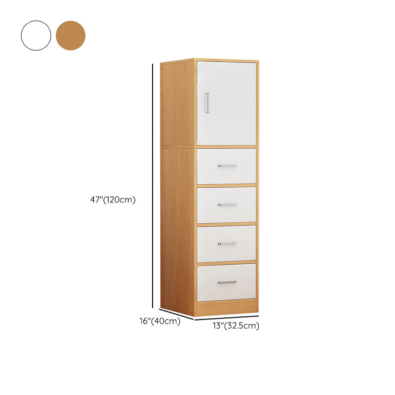 Contemporary Rectangle Storage Cabinet with Wooden Knobs Doors