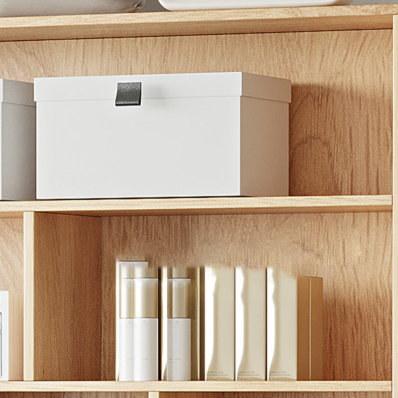Contemporary Rectangle Wooden Cabinet with Shelves Storage Cabinet