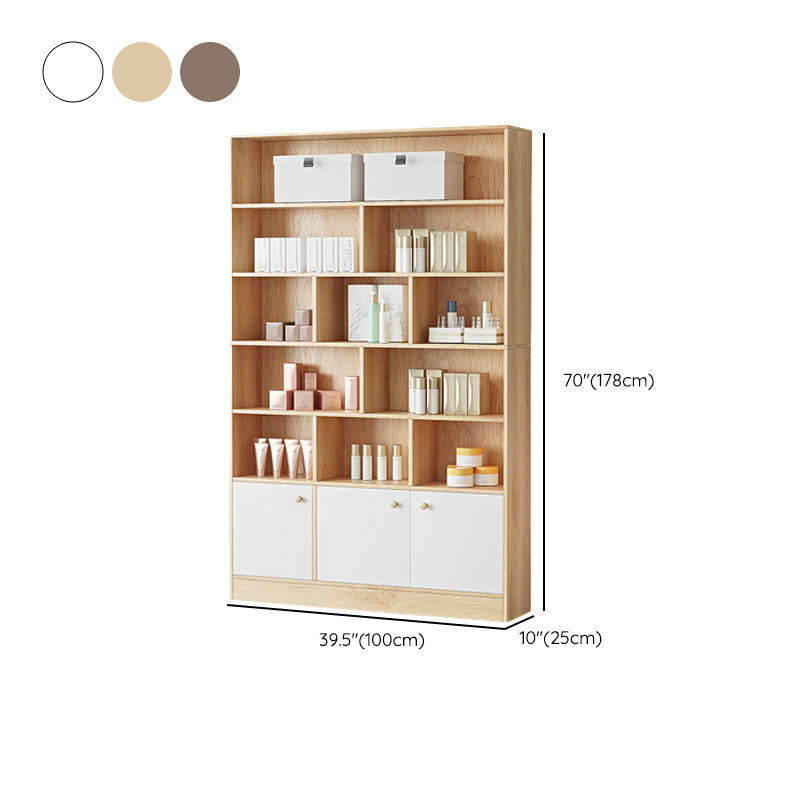 Contemporary Rectangle Wooden Cabinet with Shelves Storage Cabinet