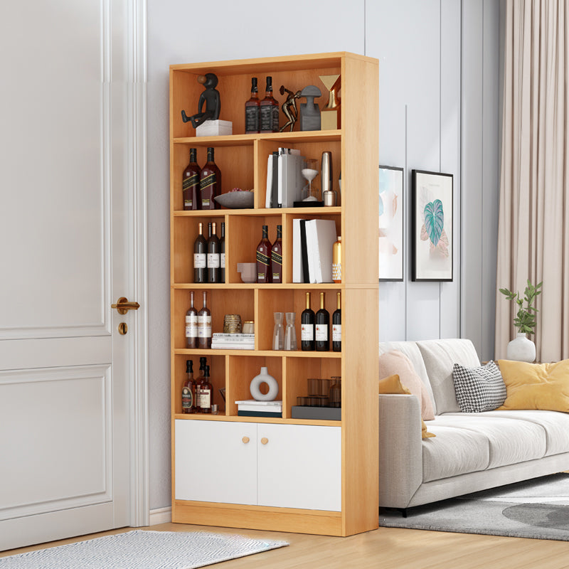 Contemporary Wooden Cabinet with Shelves Rectangle Storage Cabinet