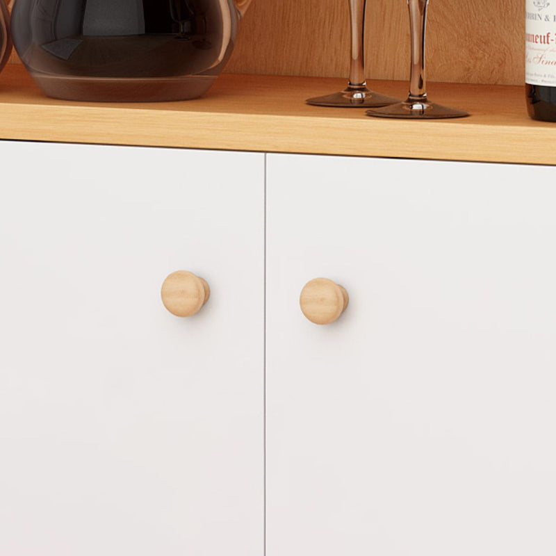 Contemporary Wooden Cabinet with Shelves Rectangle Storage Cabinet