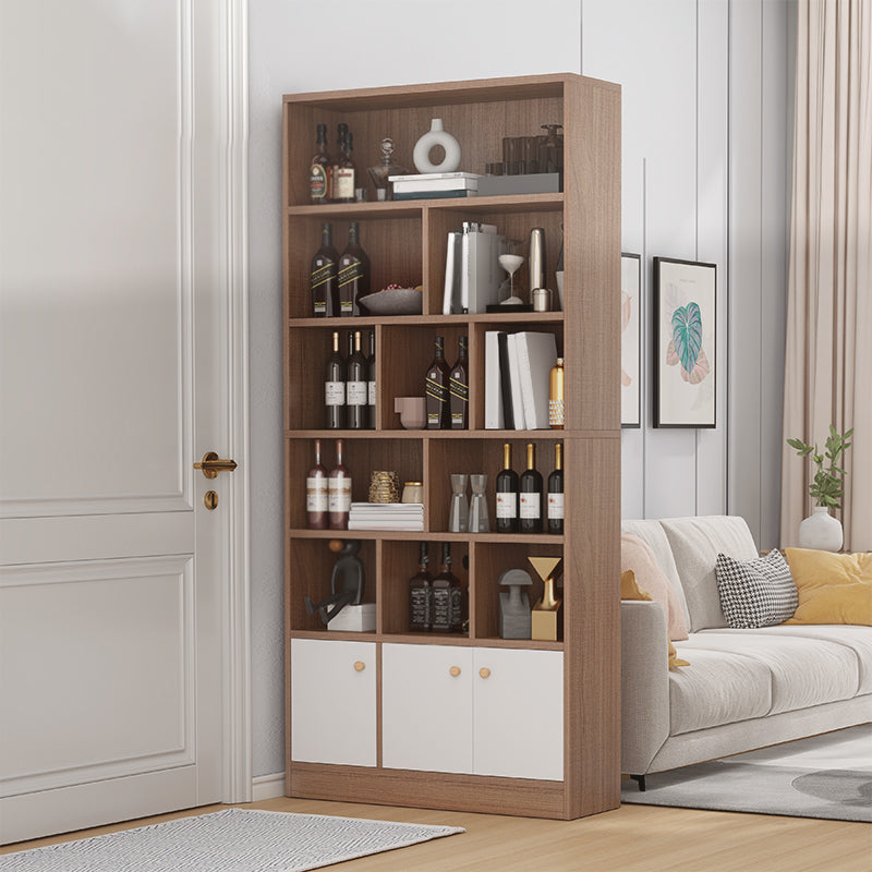 Contemporary Wooden Cabinet with Shelves Rectangle Storage Cabinet