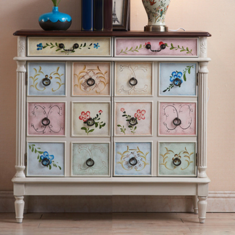 Industrial Storage Cabinet with Solid Wood Drawers and Doors