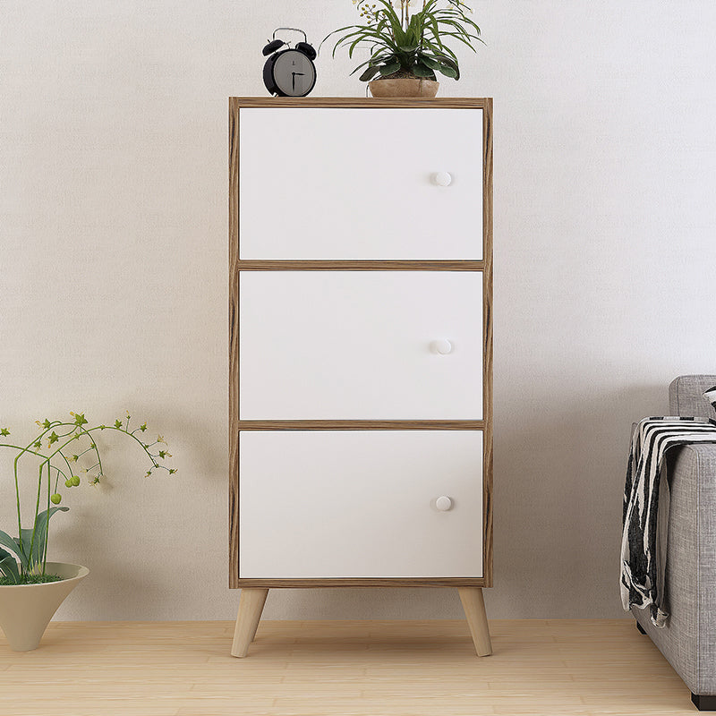 Contemporary Wooden Accent Cabinet with Knobs Doors and Straight Legs