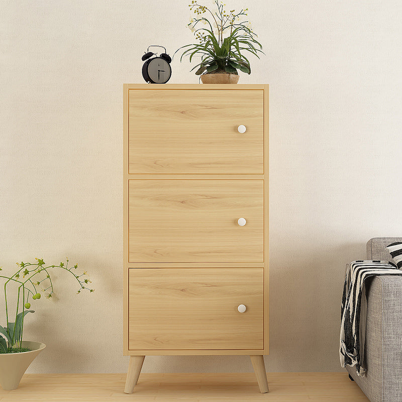 Contemporary Wooden Accent Cabinet with Knobs Doors and Straight Legs