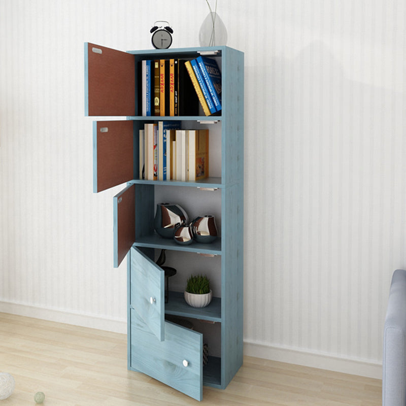 Contemporary Wooden Accent Cabinet with Knobs Doors and Straight Legs