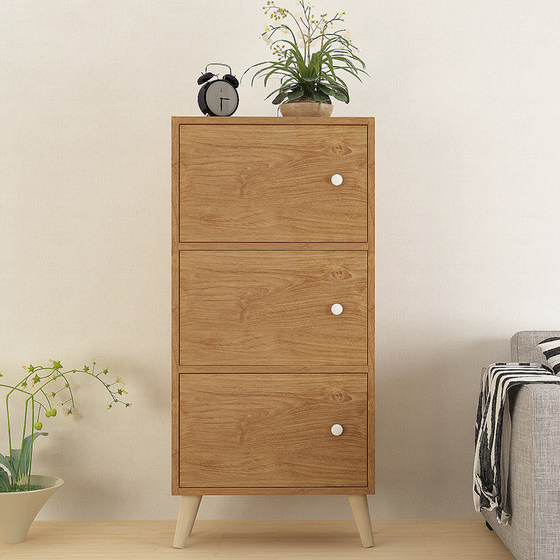 Contemporary Wooden Accent Cabinet with Knobs Doors and Straight Legs