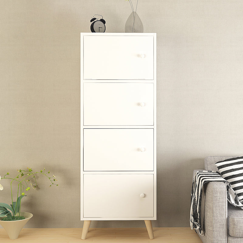 Contemporary Wooden Accent Cabinet with Knobs Doors and Straight Legs
