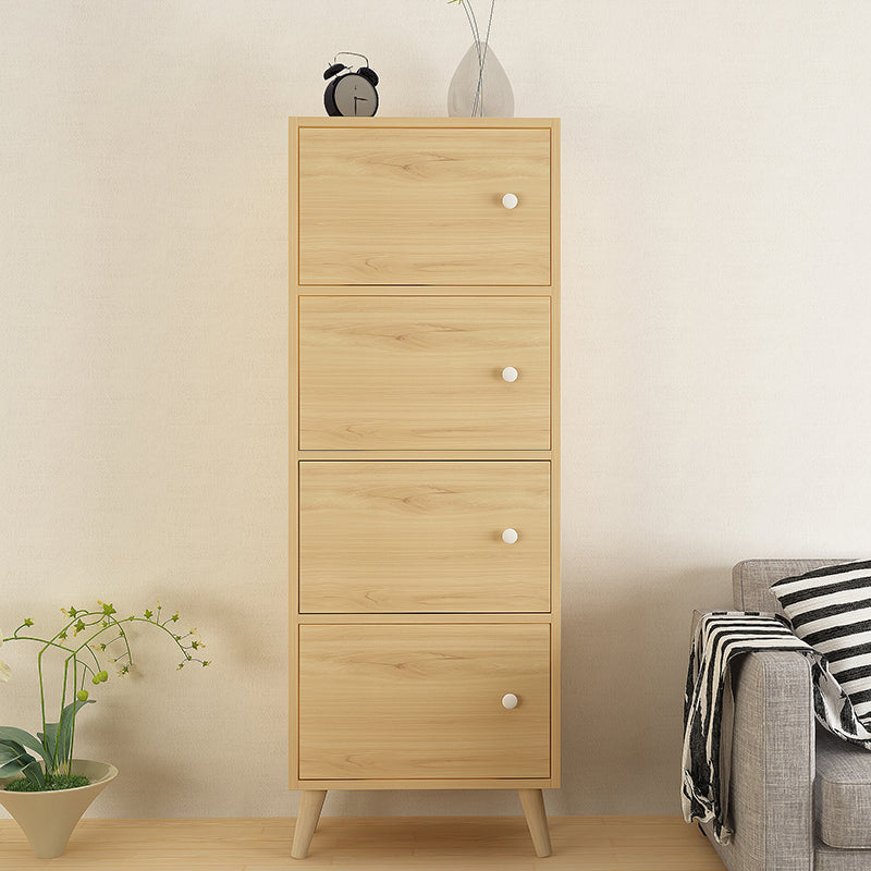 Contemporary Wooden Accent Cabinet with Knobs Doors and Straight Legs
