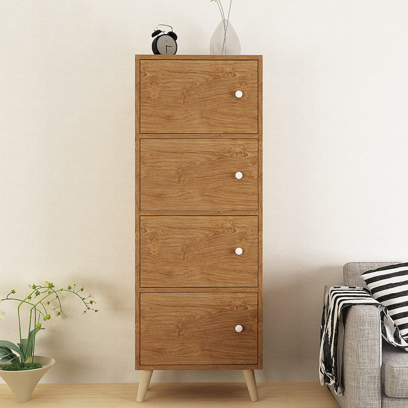 Contemporary Wooden Accent Cabinet with Knobs Doors and Straight Legs