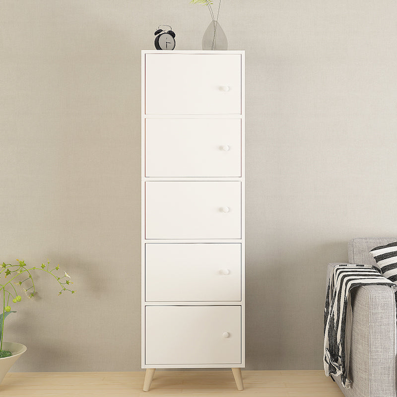 Contemporary Wooden Accent Cabinet with Knobs Doors and Straight Legs