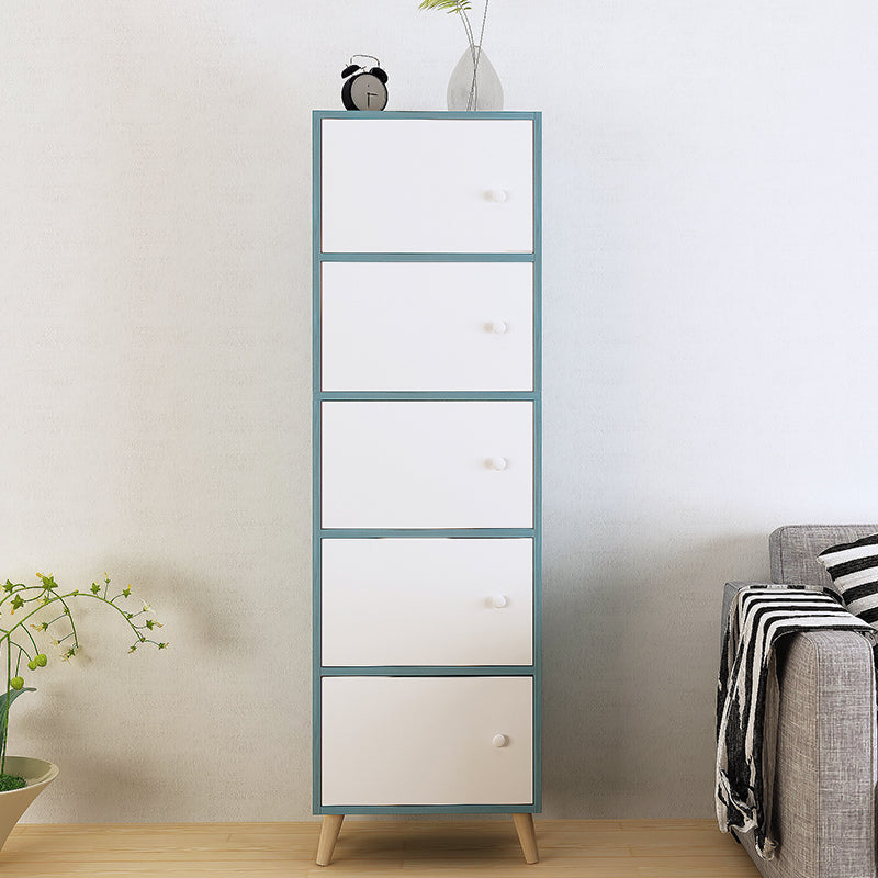 Contemporary Wooden Accent Cabinet with Knobs Doors and Straight Legs